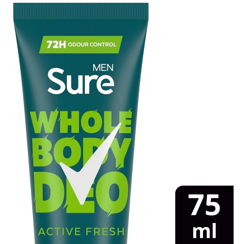 Sure Men Active Fresh Whole Body Deodorant Cream 72h Odour Control (75ml)