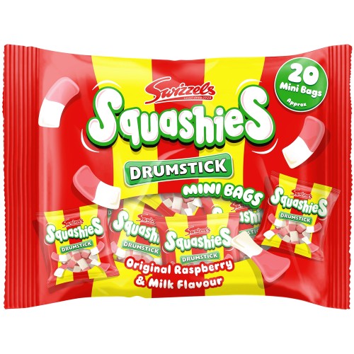 Swizzels Drumstick Squashies Mini Bags Raspberry & Milk Flavour (280g)