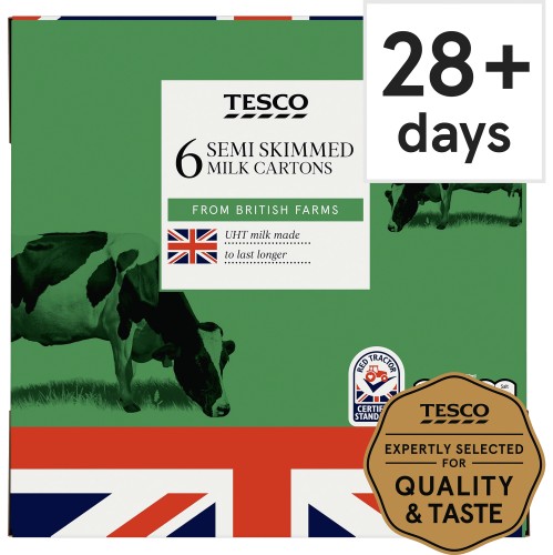 Tesco British Semi Skimmed Uht Milk (6 x 1l)