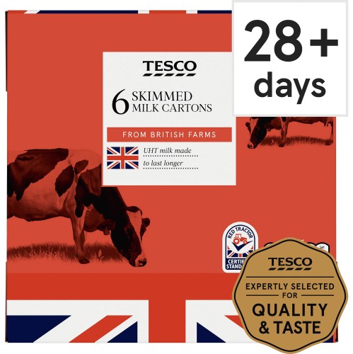 Tesco British Skimmed Uht Milk (6 x 1l)