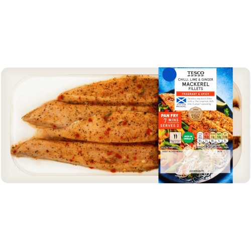 Tesco Chilli Lime and Ginger Mackerel Fillets (165g)