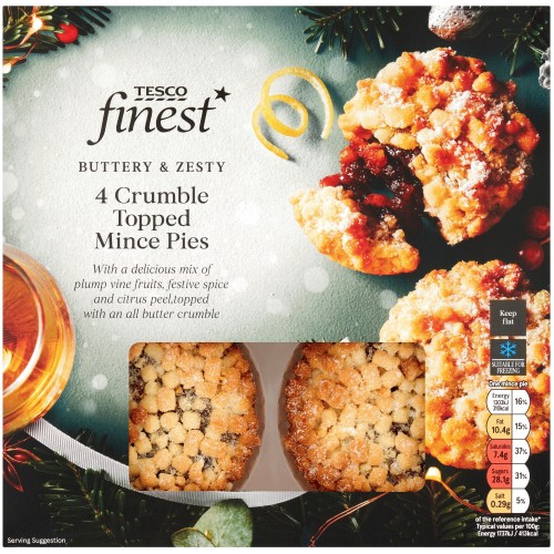 Tesco Finest 4 Crumble Topped Mince Pies