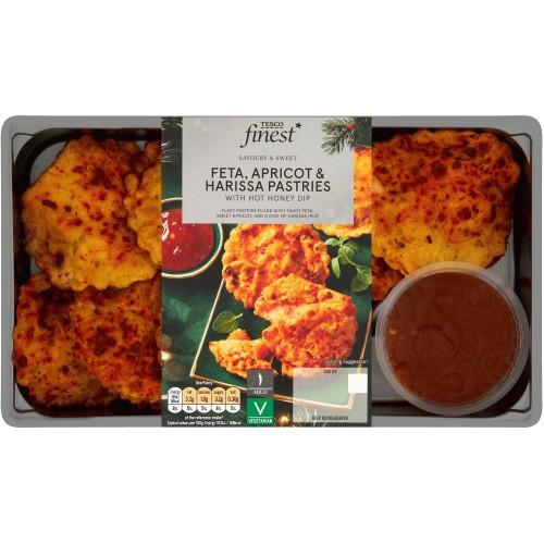 Tesco Finest Feta Apricot & Harissa Pastries with Hot Honey Dip