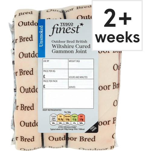 Tesco Finest Unsmoked Wiltshire Cured Crackling Gammon Joint