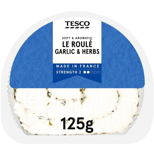 TESCO FRENCH LE ROULE GARLIC AND HERBS SOFT CHEESE (125g)
