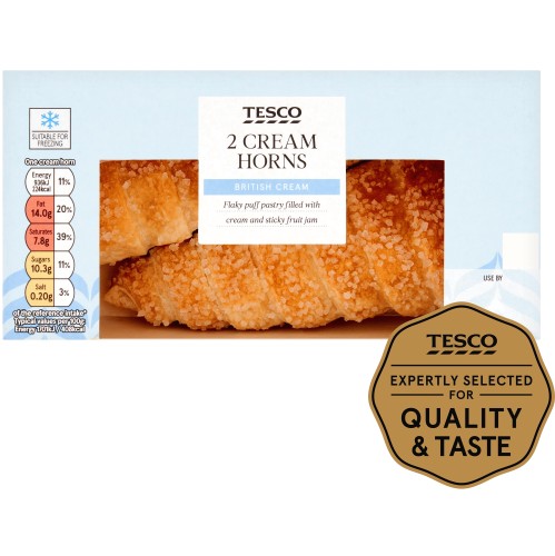 Tesco Fresh Cream Horns (2 x 110g)