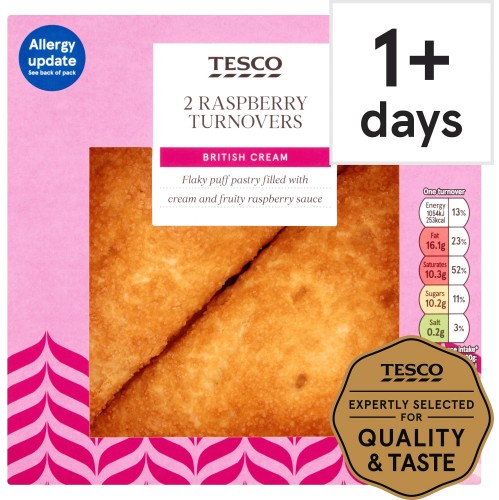 Tesco Fresh Cream Raspberry Turnover (2 x 148g)