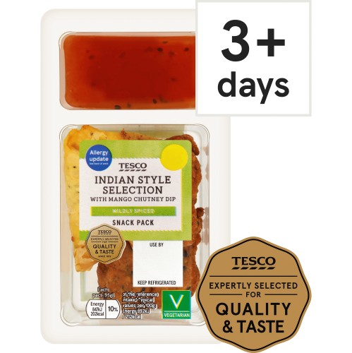 Tesco Indian Style Selection With Mango Dip (95g)