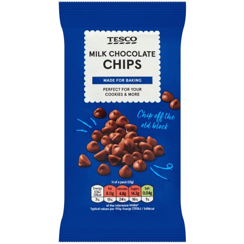 Tesco Milk Chocolate Chips (100g)