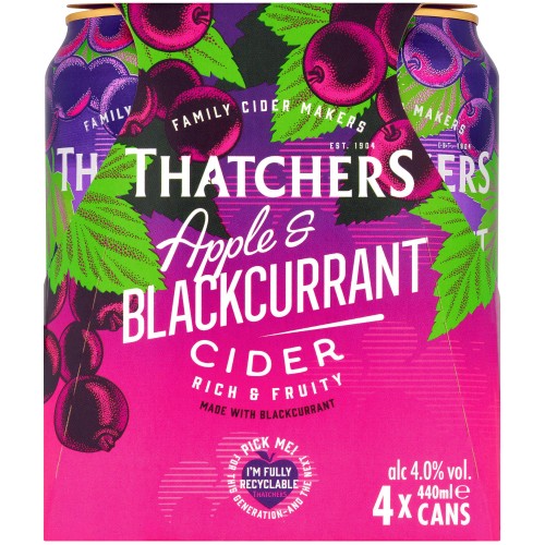 Thatchers Apple & Blackcurrant Cider (4 x 440ml)