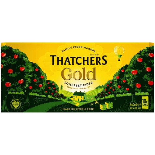 Thatchers Gold Somerset Cider 10x440 Can (10 x 440ml)