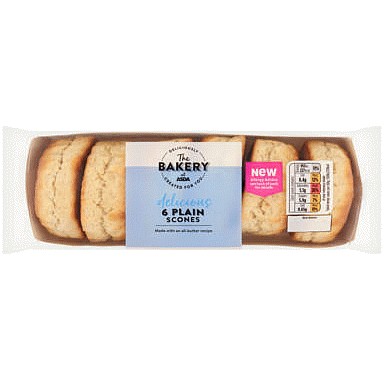 The BAKERY at ASDA 6 Delicious Plain Scones