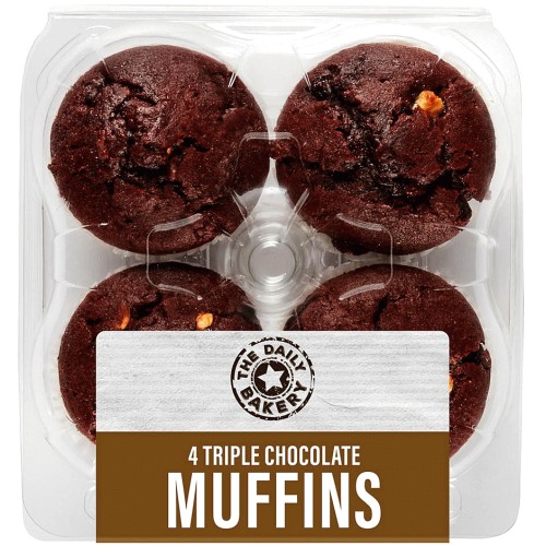 The Daily Bakery 4 Triple Chocolate Muffins