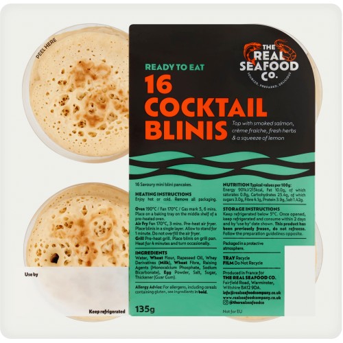 The Real Seafood Co. 16 Cocktail Blinis (16 x 135g)