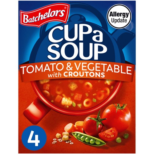 Tomato & Vegetable Instant Soup with Croutons, 4 Sachets (4 x 104g)
