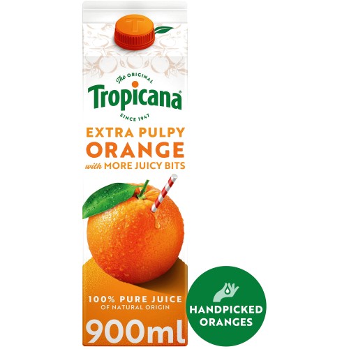 Tropicana Extra Pulpy Orange with More Juicy Bits Fruit Juice (900ml)