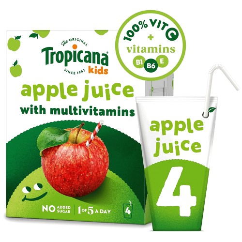 Tropicana Kids Apple Fruit Juice lunchbox (4 x 150ml)