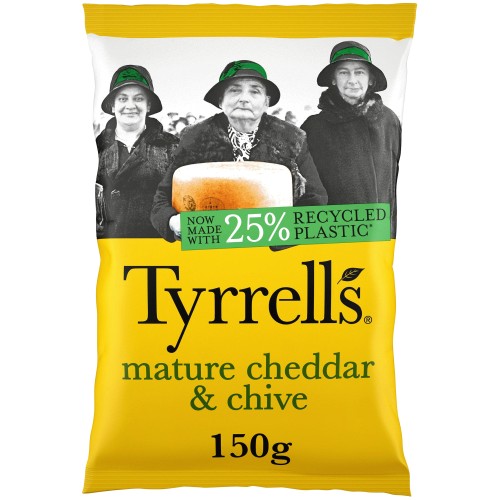 Tyrrells Mature Cheddar & Chive Sharing Crisps (150g)