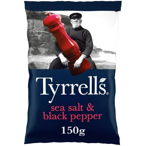Tyrrells Sea Salt & Black Pepper Potato Chips (150g)