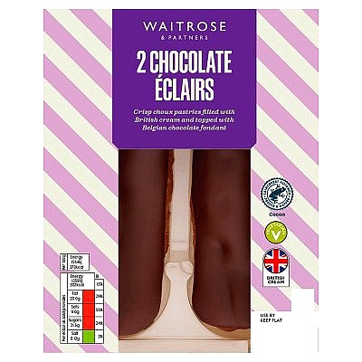 Waitrose 2 Chocolate Eclairs (2)
