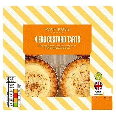 Waitrose 4 Egg Custard Tarts (4 x 86.5g)
