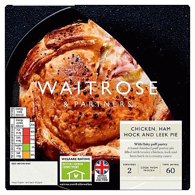 Waitrose Frozen Chicken Ham Hock & Leek Pie For 2 (400g)