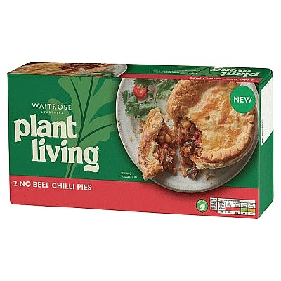 Waitrose PlantLiving 2 No Beef Chilli Pies (380g)