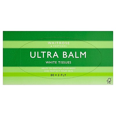 Waitrose Ultra Balm White Tissues 80 sheets