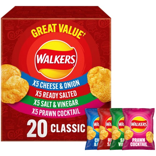 Walkers Classic Variety Multipack Crisps Box (20 x 25g)