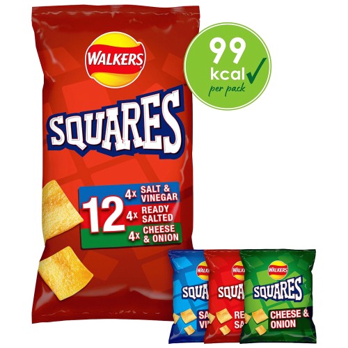 Walkers Squares Variety Multipack Crisps (12 x 22g)