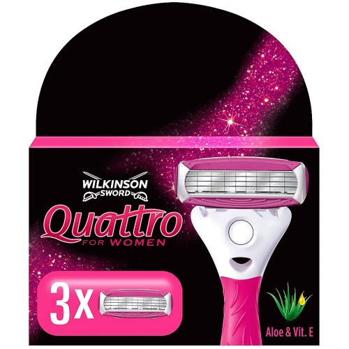 Wilkinson Sword Quattro For Women Razor Blades Refills 3 Blades (3)