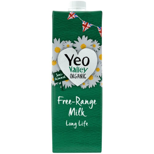 Yeo Valley Organic Free Range Semi Skimmed Long Life Milk (1 Litre)