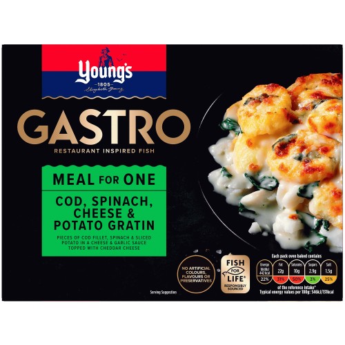 Young's Gastro Cod Spinach Cheese & Potato Gratin (360g)