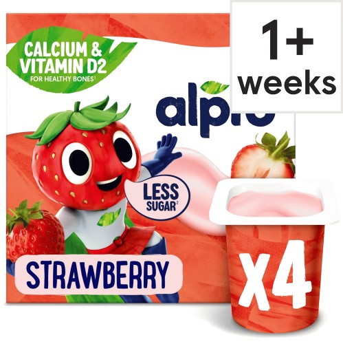 Alpro Kids Strawberry Soya Dairy Free Yoghurt Alternatives (4 x 115g)