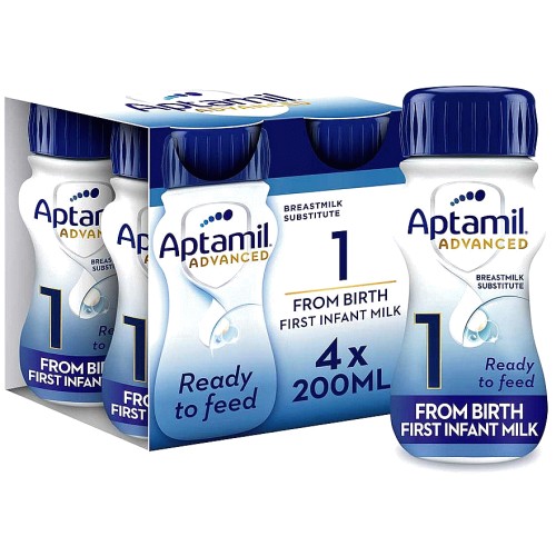 Aptamil Advanced 1 First Infant Milk From Birth (4 x 200ml)