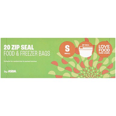 ASDA 20 Small Zip Seal Food & Freezer Bags