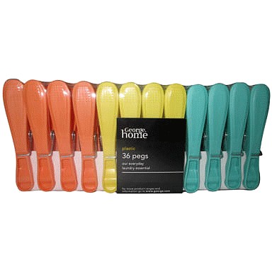 ASDA George Home Plastic Snapper Clothes Pegs