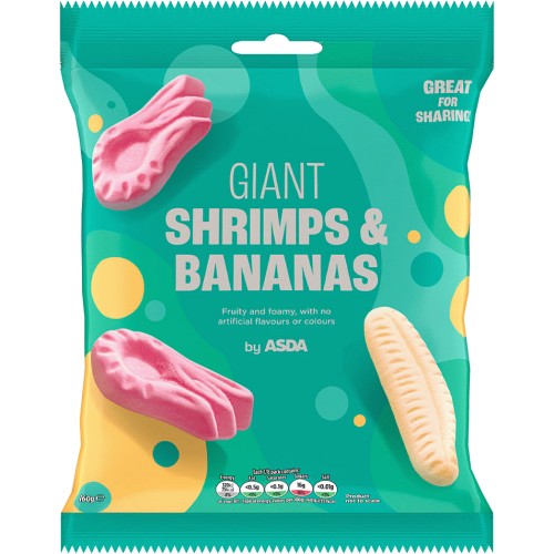 ASDA Giant Shrimps & Bananas Foam Sweets
