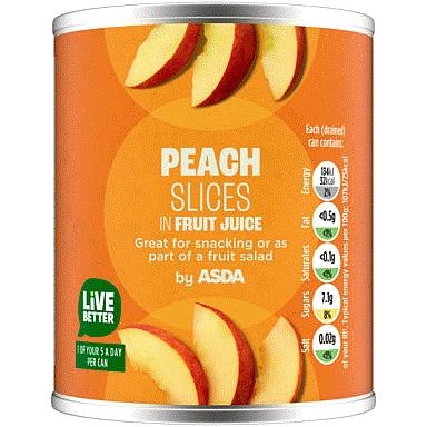 ASDA Peach Slices in Fruit Juice (213g)