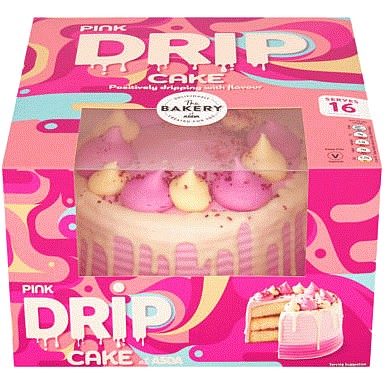 ASDA The Bakery Pink Drip Cake