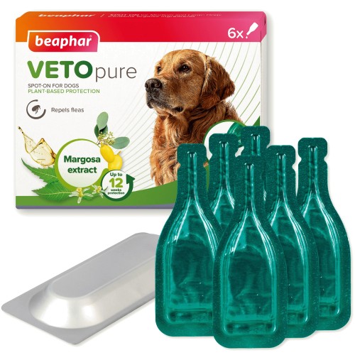 Beaphar Vetopure Flea Protection Spot-On For Dogs Over 15 Kg 6 Pipettes