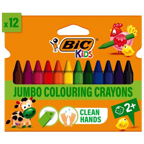 BIC Kids Jumbo Colouring Crayons Wallet of 12 (12)