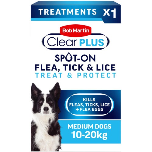 Bob Martin Clear Plus Spot-On Solution for Medium Dogs (134mg, 120.6mg)