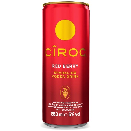 Ciroc Red Berry Sparkling Vodka Drink 5% Vol Can (250ml)