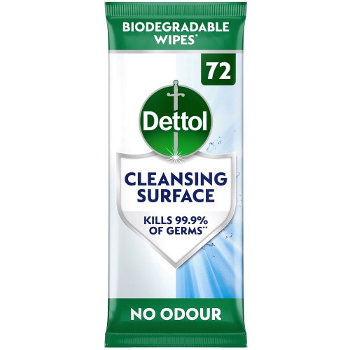 Dettol Antibacterial Biodegradable Multi Surface Cleansing Wipes (72)