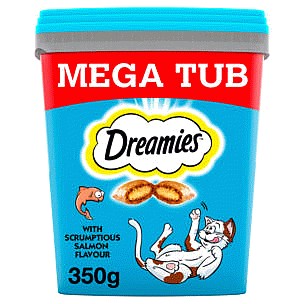 Dreamies Cat Treat Biscuits with Salmon Flavour Bulk Mega Tub (350g)
