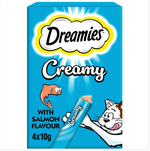 Dreamies Creamy Cat Treats with Scrumptious Salmon (4 x 40g)