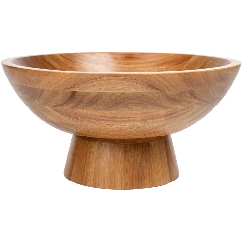 F&F Home Acacia Wood Chalice Fruit Bowl