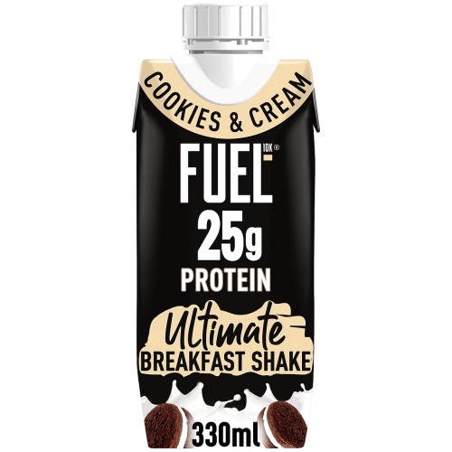 FUEL10K Cookies & Cream High Protein Breakfast Shake Drink (25g, 330ml)