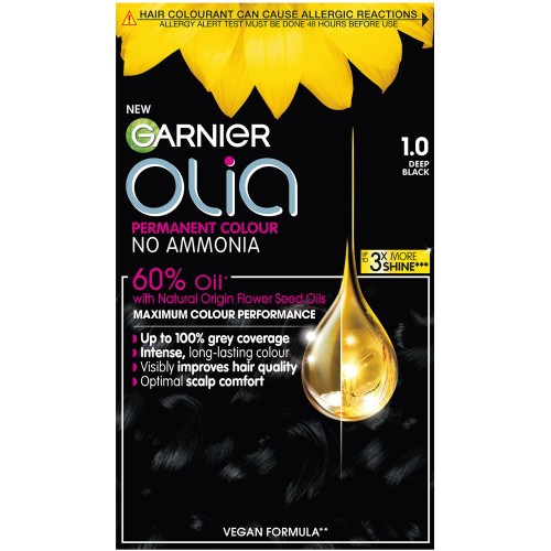 Garnier Olia No Ammonia Permanent Hair Dye Deep Black 1.0